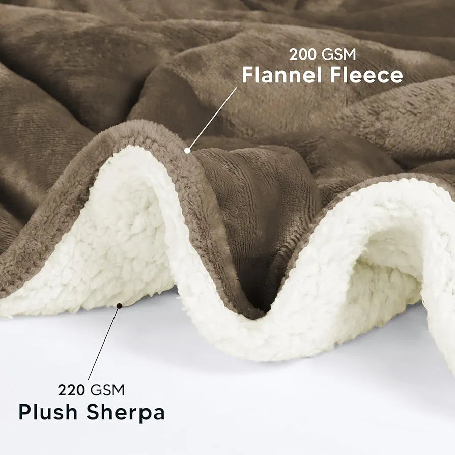 Cloth Fusion Fleece Sherpa Blanket for Winter Double Size 400GSM,Soft King Size Quilt Blanket for Comfort & Warmth